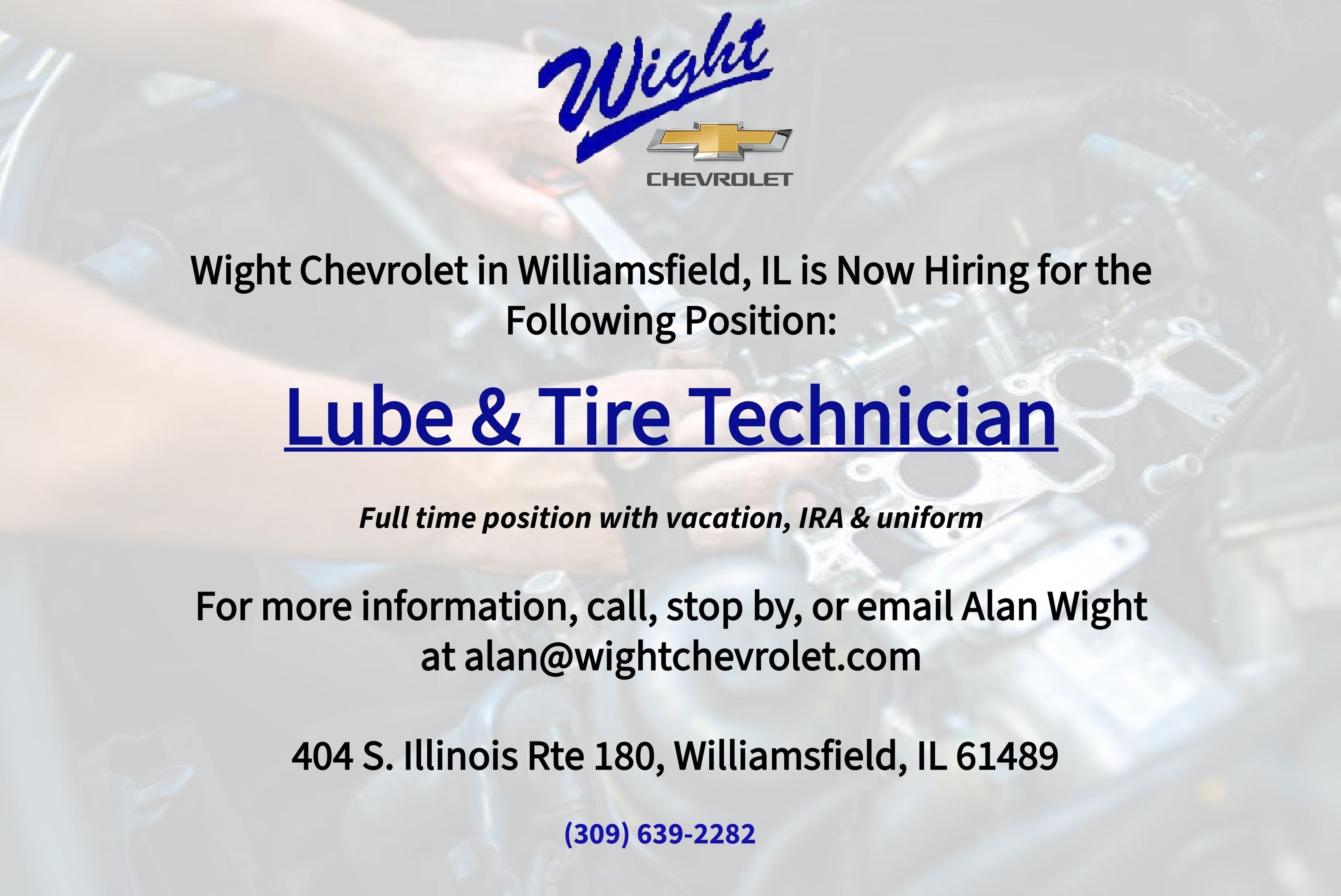 Wight Chevrolet's Job Advertisement